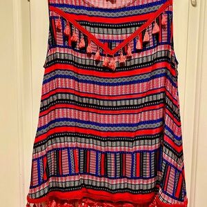 MT Striped Sleeveless Top with Tassels